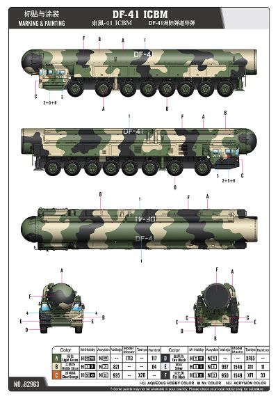 编号:82963 1/72 装甲车辆系列 DF-41洲际弹道导弹
