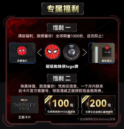 漫威系列 1：1收藏级可穿戴 钢铁蜘蛛侠头盔