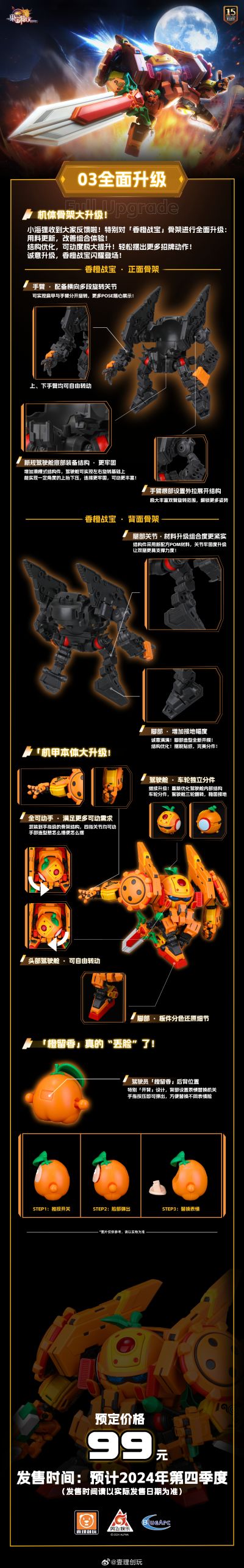 果宝特攻拼装机甲系列模型 香橙战宝