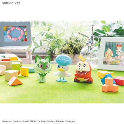 宝可梦拼装模型快快拼系列 18+19+20 新叶喵&润水鸭&呆火鳄