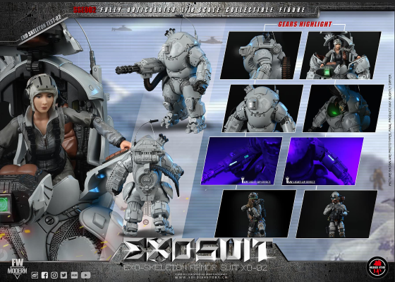 SSE002 1/18 EXO 外骨骼装甲服XO-02 可动收藏人偶