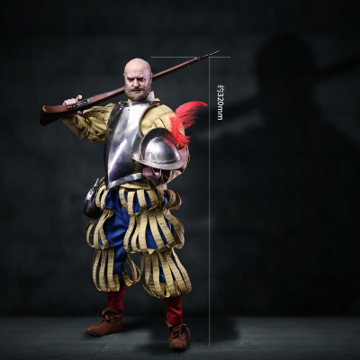 SE138 帝国系列-西班牙征服者火枪步兵长（白铜版）