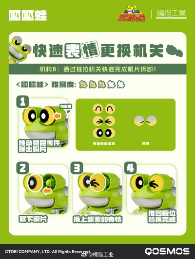 QOSMOS X 铁甲小宝 第五弹 呱呱蛙+丸子龙