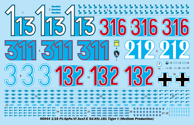 编号:00944 1/16 装甲车辆系列 德国虎1重型坦克-中期型