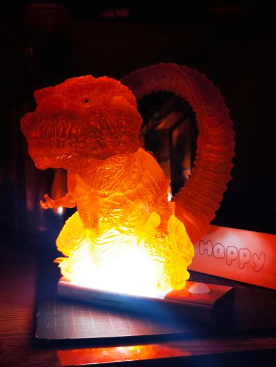 Q版拟真 哥斯拉（2016）第四形态 透明红色版