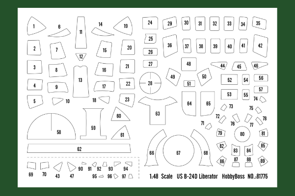 编号：81775 1/48 军用飞机系列 美国B-24D“解放者”轰炸机