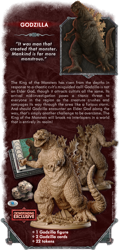 克苏鲁：死亡湮灭——禁忌之地 桌游 哥斯拉 独家雕塑 拓展包