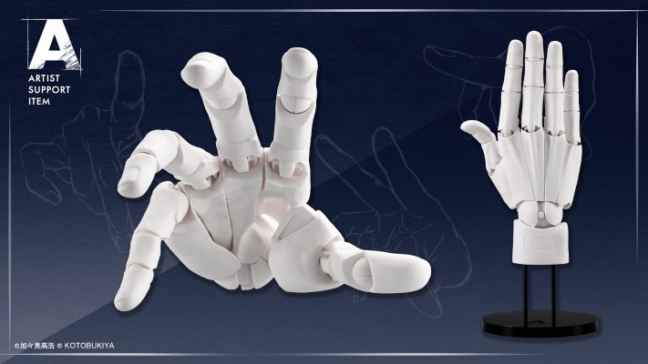 艺术参考工具 手部模型 男/右手 -白色-