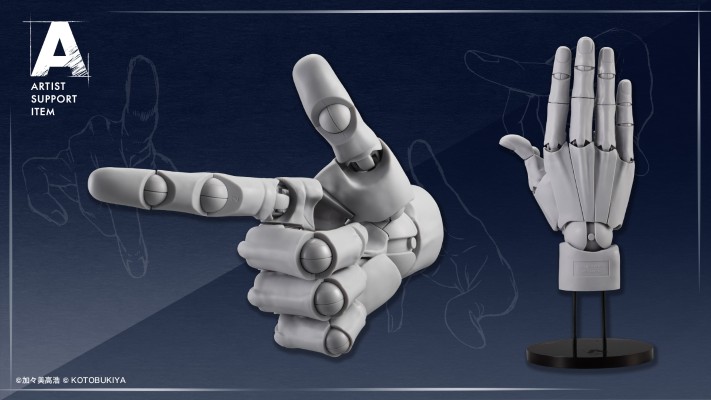 艺术参考工具 手部模型 男/右手 -灰色-