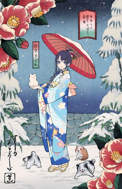 爱与演唱会！莲之空女学院学园偶像俱乐部 趴趴毛绒玩偶“村野沙耶香-加贺友禅联名服装”S码