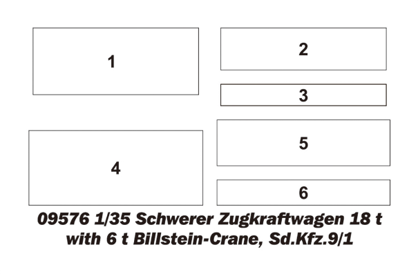 编号：09576 1/35 装甲车辆系列 Sd.Kfz.9/1 18吨半履带搭载6吨级起重机