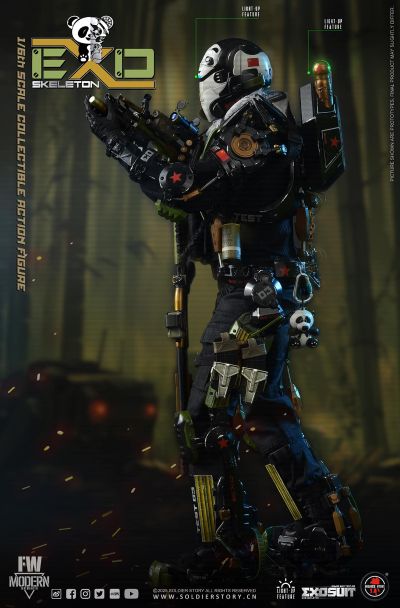 SS142 1/6 机械外骨骼装甲“试验型3号”“熊猫分队” 收藏可动人偶豪华版