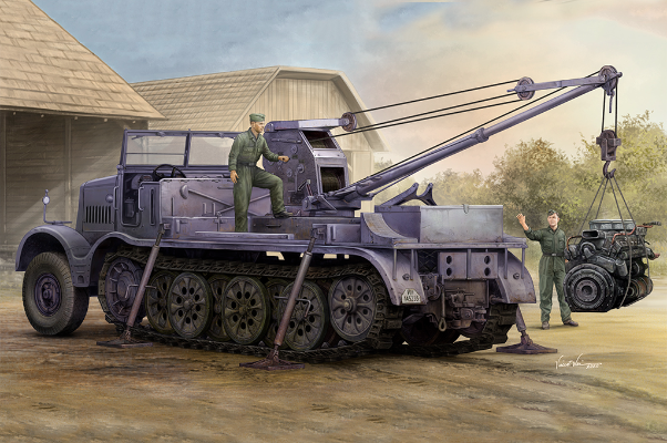 编号：09576 1/35 装甲车辆系列 Sd.Kfz.9/1 18吨半履带搭载6吨级起重机