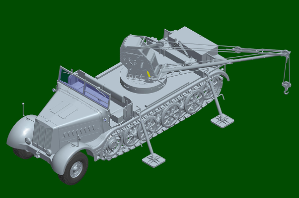 编号：09576 1/35 装甲车辆系列 Sd.Kfz.9/1 18吨半履带搭载6吨级起重机