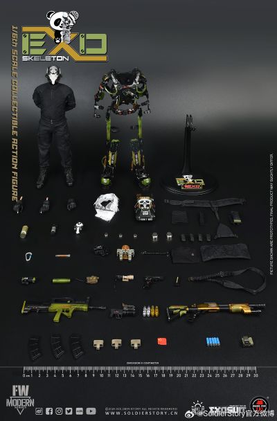 SS141 1/6 机械外骨骼装甲“试验型3号”“熊猫分队” 收藏可动人偶普通版