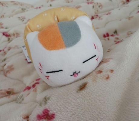 夏目友人帐 猫咪老师和黑猫 出行毛绒玩偶