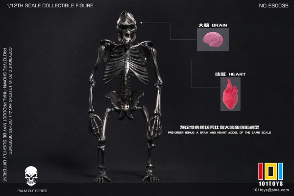 NO.ES003B 掌上精灵系列 猩猩骷髅骨架素体-银色版