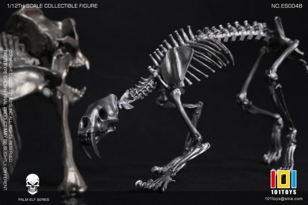 NO.ES004B 掌上精灵系列 剑齿虎骷髅骨架素体-银色版