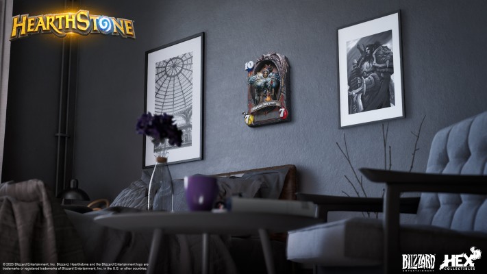 炉石传说 瓦里安·乌瑞恩 卡牌艺术雕像