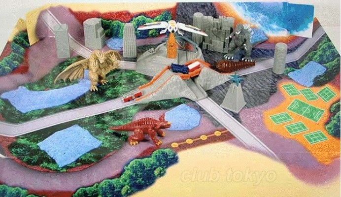 哥斯拉・摩斯拉・王者基多拉 大怪兽总攻击 巴拉刚&哥斯拉&王者基多拉&摩斯拉&魔斯拉幼虫 万代创意玩具系列2-崩溃地带