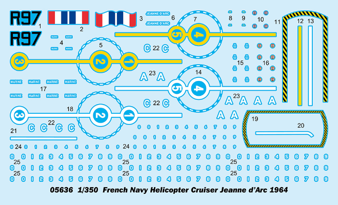 编号：05636 1/350 世界战舰系列 法国海军贞德号直升机母舰1964
