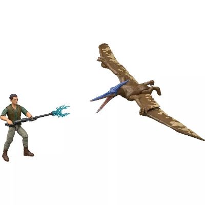 侏罗纪世界哈蒙德系列可动人偶与恐龙（亨利·卢米斯博士与幼年翼龙）