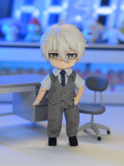 粘土人服装套装 灰色西装