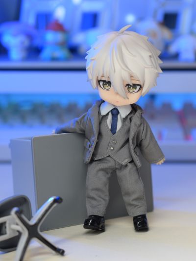 粘土人服装套装 灰色西装