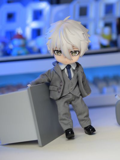 粘土人服装套装 灰色西装