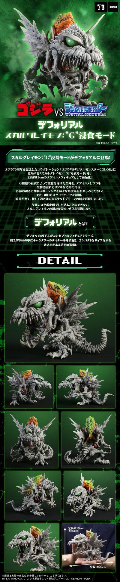 Q版拟真 丧尸暴龙兽 哥斯拉侵蚀形态