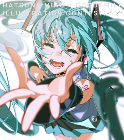 初音未来 x 良笑社 插画大赛 第1回 「微笑×未来」初音未来