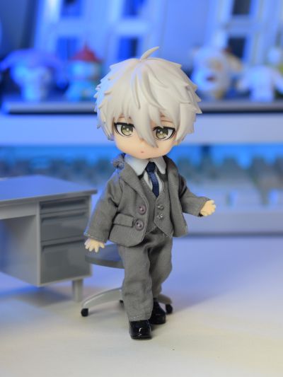 粘土人服装套装 灰色西装