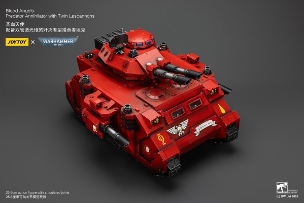战锤40000 圣血天使 配备双管激光炮的歼灭者型猎食者坦克