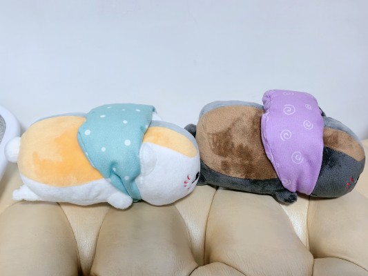 夏目友人帐 猫咪老师和黑猫 出行毛绒玩偶