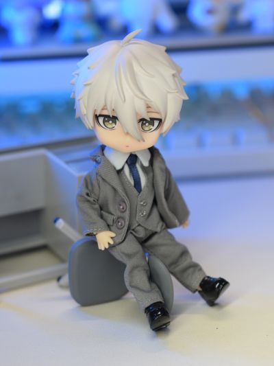 粘土人服装套装 灰色西装