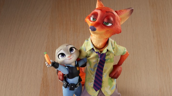 《疯狂动物城》朱迪与尼克 布衣可动人偶套组