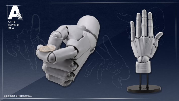 艺术参考工具 手部模型 男/左手 -灰色-