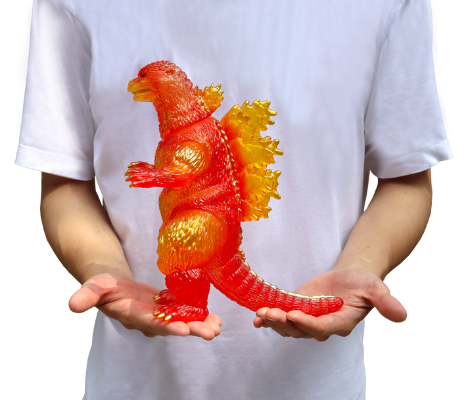 大复古软胶系列 哥斯拉（1995）燃烧透明版