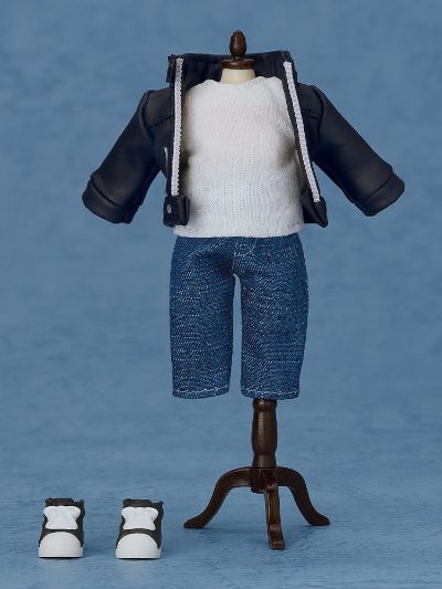 粘土娃 服装套组 皮衣夹克（黑色／象牙色）