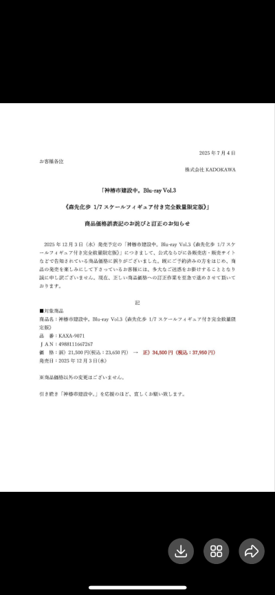 《神椿市建设中。》影视蓝光碟合集3（森先化步 1/7比例珍藏人偶限量配套版）