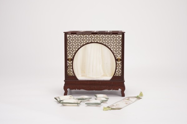 12分娃用月洞床微缩家具古风床