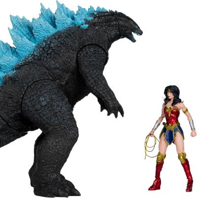 DC多元宇宙正义联盟 神奇女侠对决原子吐息哥斯拉 可动人偶 双人套装