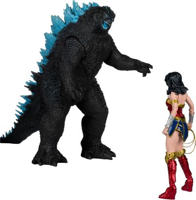 DC多元宇宙正义联盟 神奇女侠对决原子吐息哥斯拉 可动人偶 双人套装