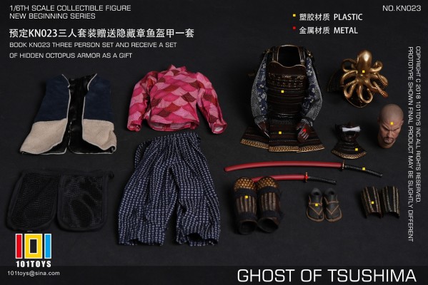 101TOYS 1/6 NO.KN023 新起点系列 GHOST OF TSUSHIMA 武士三人套装