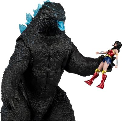 DC多元宇宙正义联盟 神奇女侠对决原子吐息哥斯拉 可动人偶 双人套装
