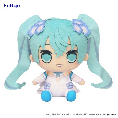 初音未来 圆滚滚大毛绒玩偶 粉蝶花
