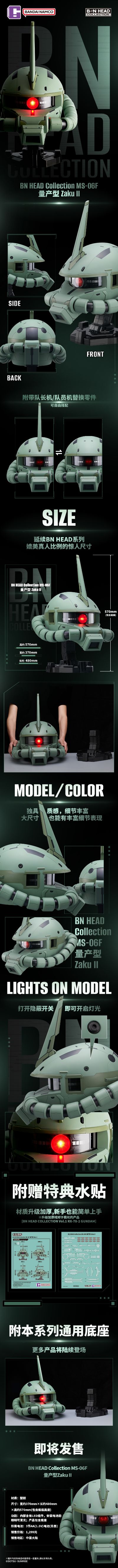 BN HEAD Collection MS-06F 量产型扎古 II