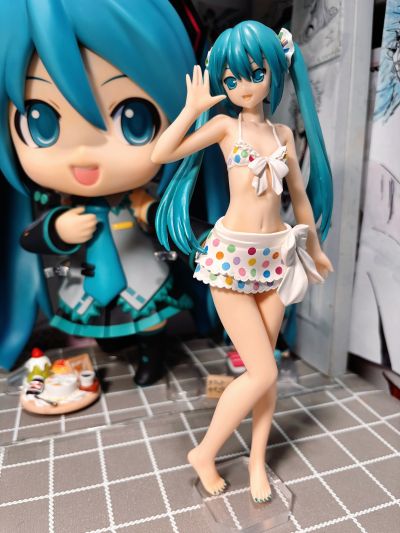 初音未来 歌姬计划 F 初音未来 水珠花纹比基尼泳装