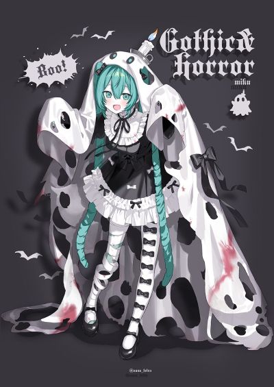 初音未来 x 良笑 插画大赛 第10回 「哥特与恐怖」初音未来