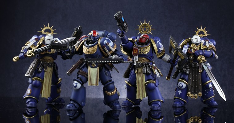 战锤40000 极限战士 梅陶罗斯 配备能量斧，风暴盾和等离子手枪